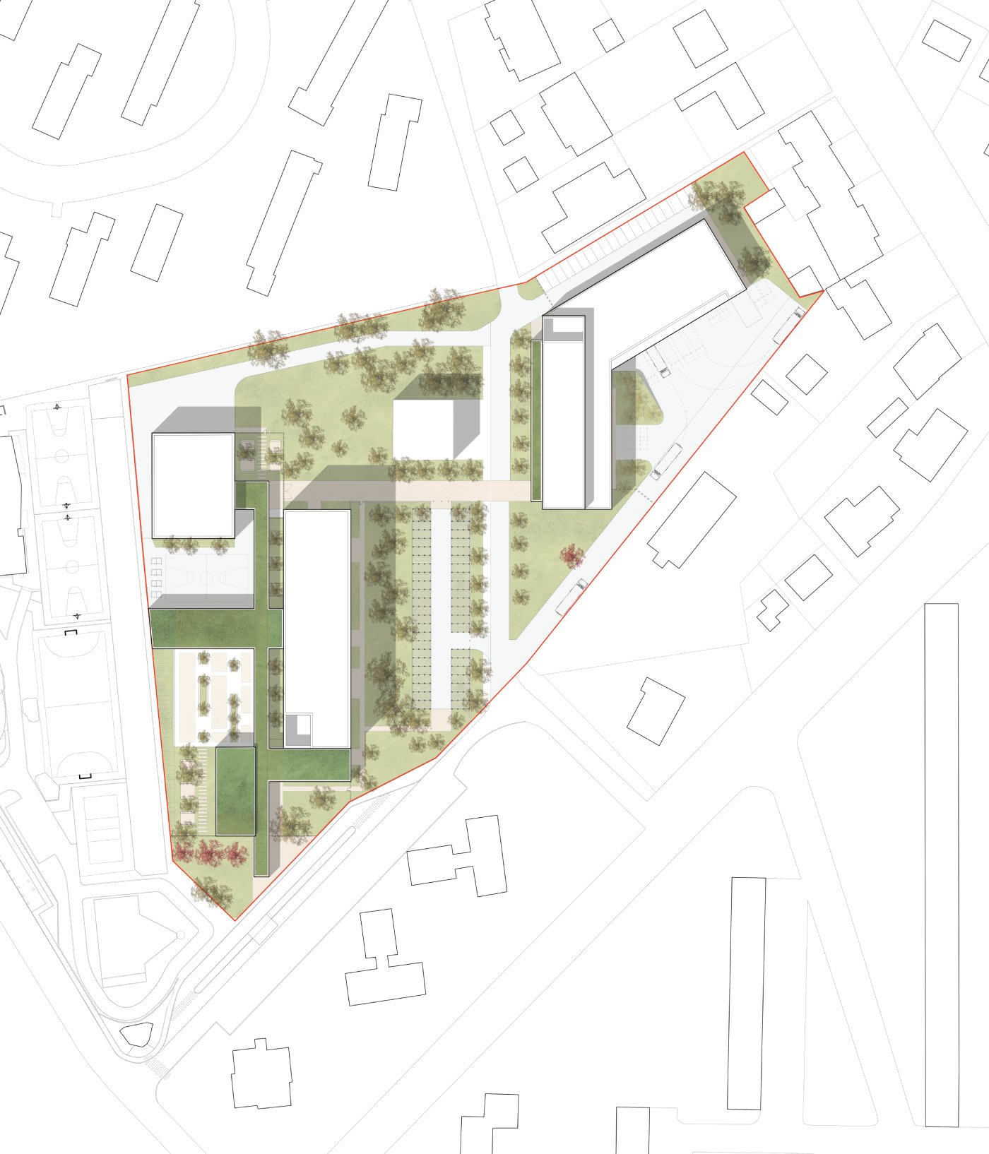 Plan de masse Extension du Collège Croix de Metz à Toul (54)