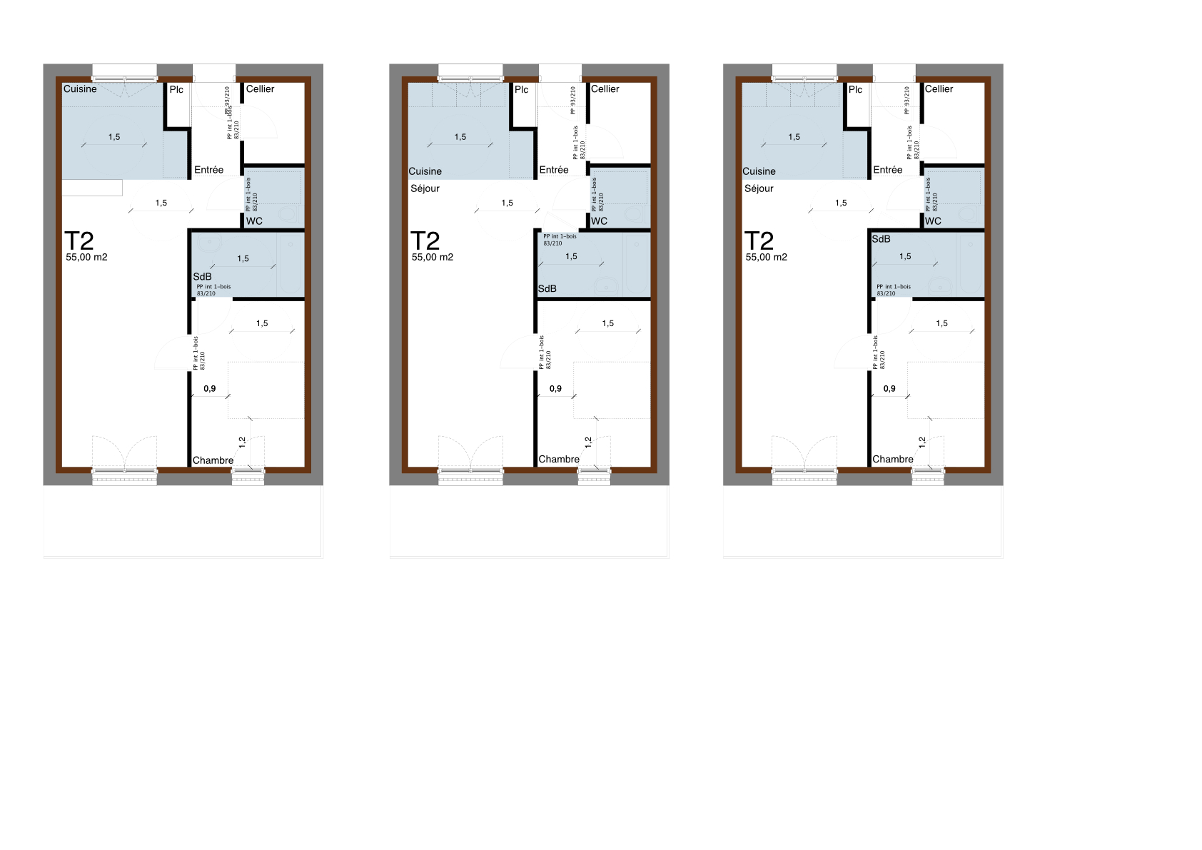 Plans T2 logements BBC à Golbey (88)