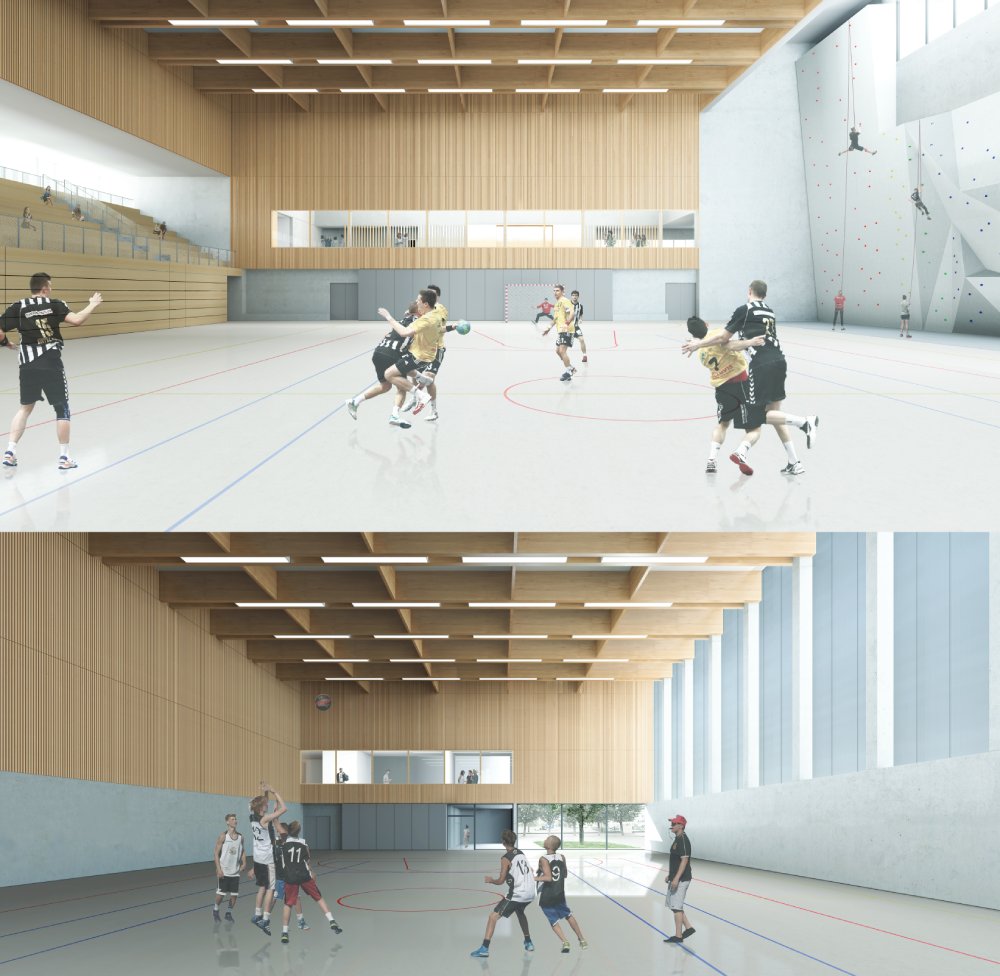 Vues intérieures du Complexe sportif Jean Burger à Thionville (57)