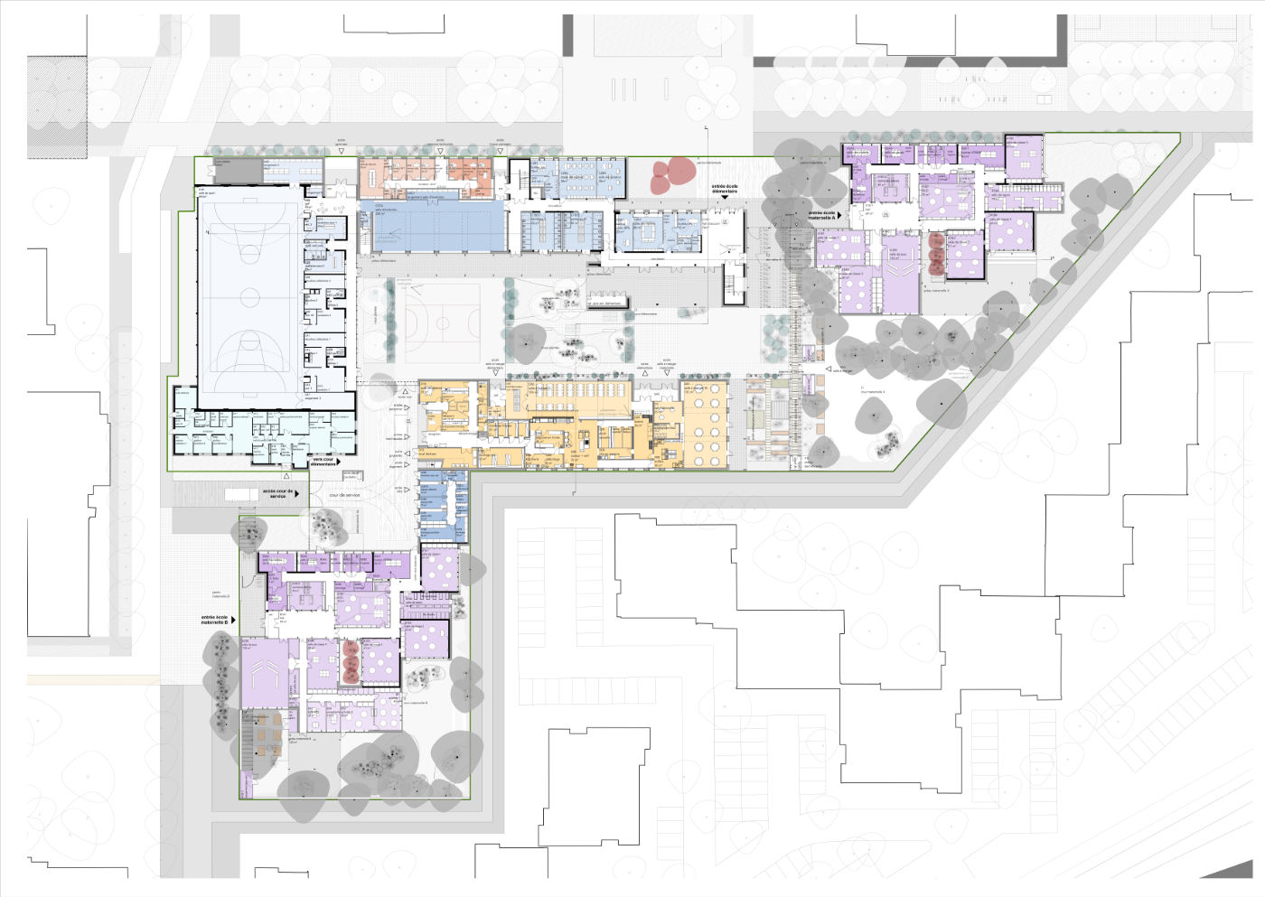 Construction d'un Restaurant scolaire,  Extension et Restructuration des 2 écoles maternelles et de l'école élémentaire Éleonore à Strasbourg (67)