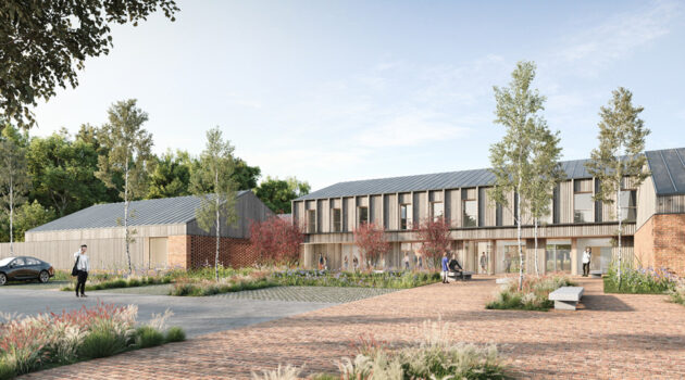 Parvis du projet de construction de la Maison de l'enfance à Golbey dans les Vosges