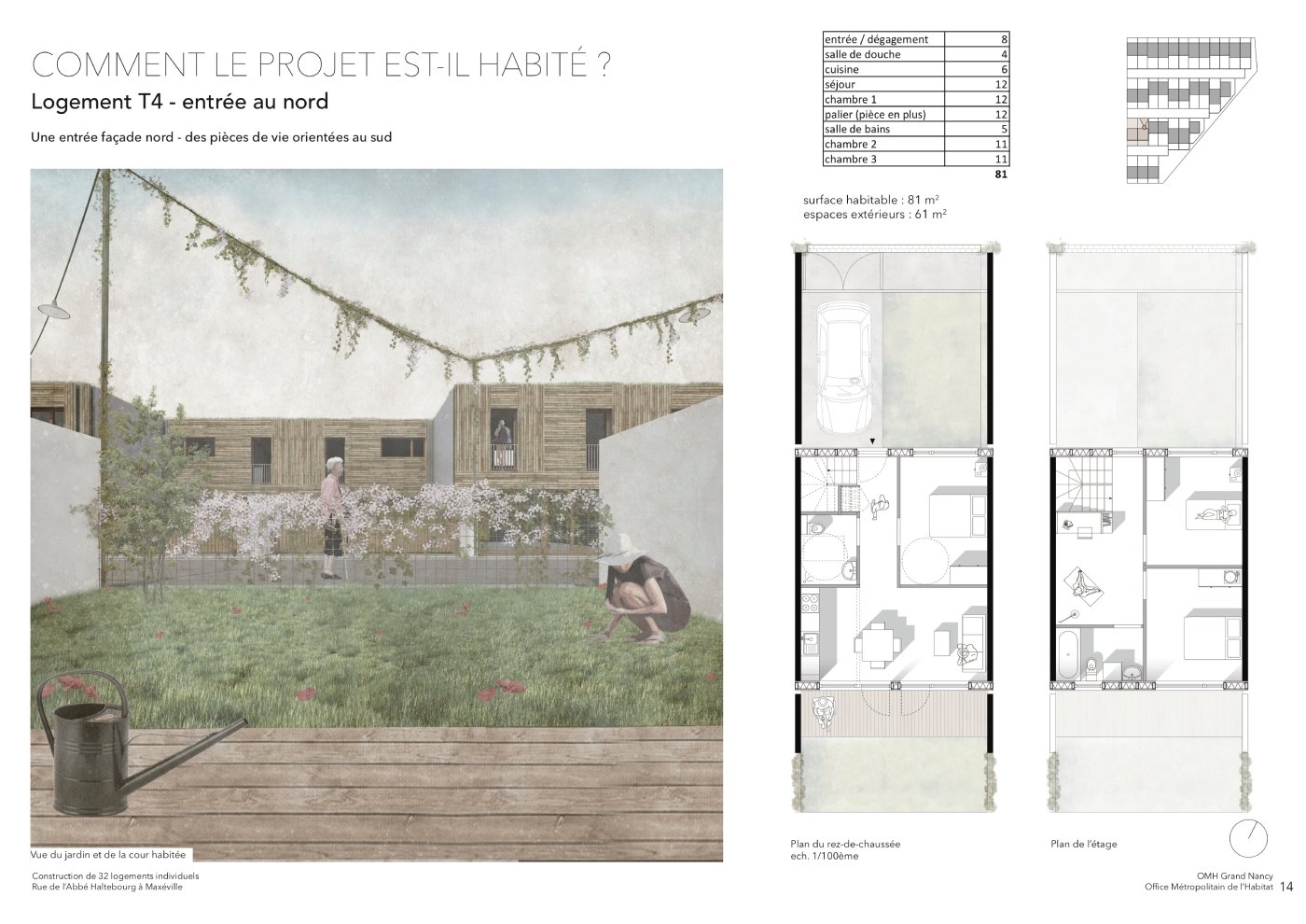 Typo T4 du projet de construction de 32 logements individuels