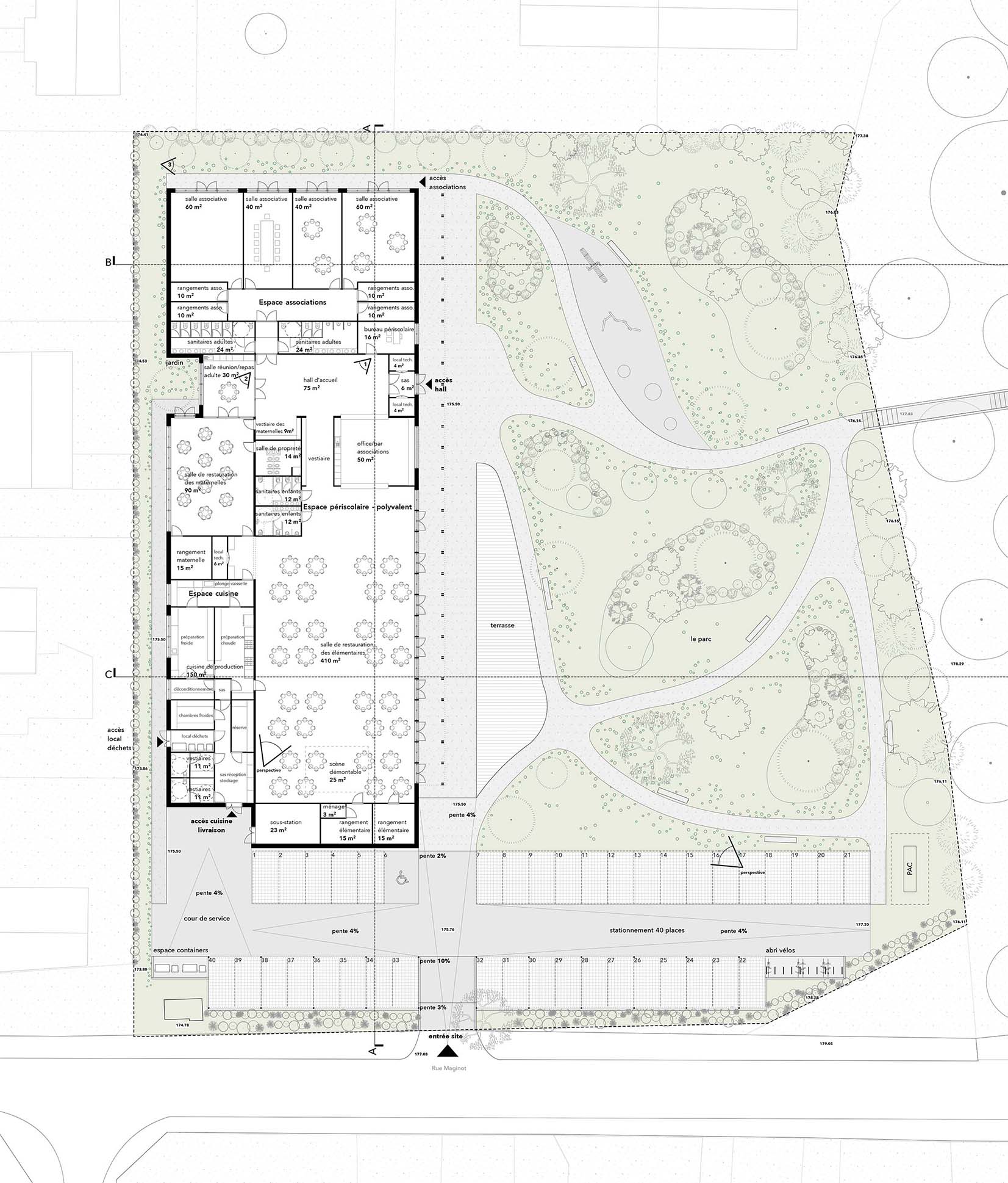 Equipement polyvalent et periscolaire à Hettange Grande KL architectes