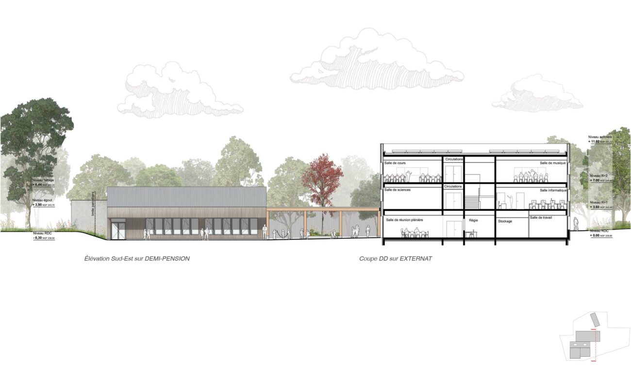 Restructuration du Collège Lucien Pougué à Rémilly - CD57 - KL architectes